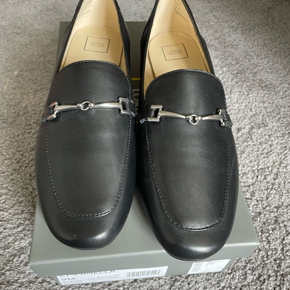 New with Box Lord&Taylor Black Leather Loafer Shoe - Picture 3 of 7